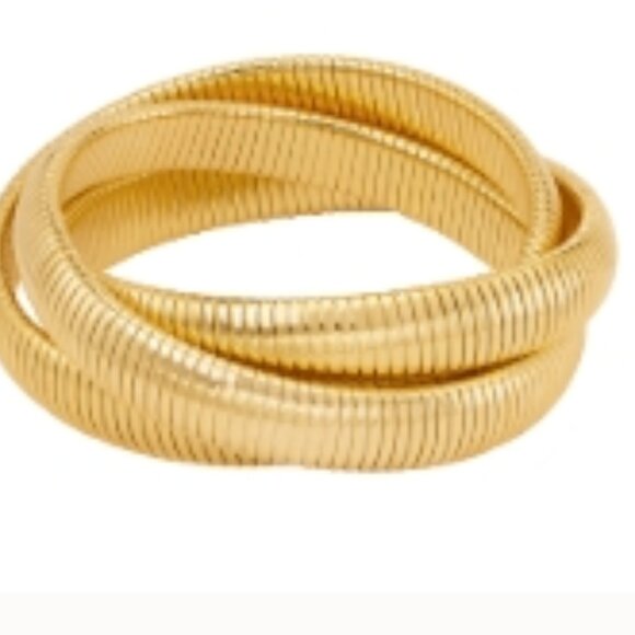 Janis Savitt Triple Cobra Bracelet in Yellow Gold / Rhodium main image 0